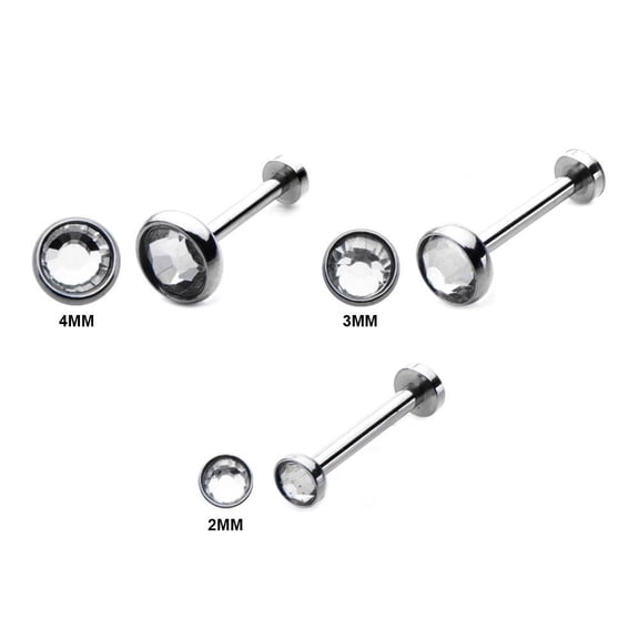 Internally Threaded Micro Labret Studs Lip, Nose, Assorted Ear Piercings 18G