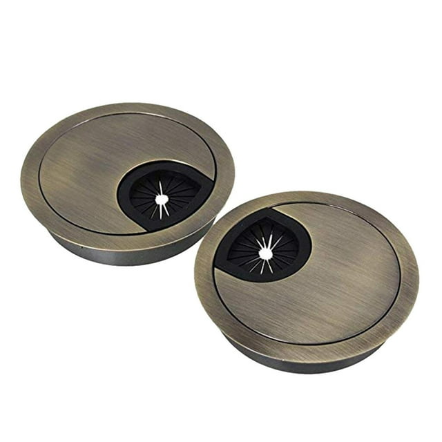 VONKY 2Pcs 60mm Computer Desk Table Grommet Cable Port Wire Hole Cover Bronze
