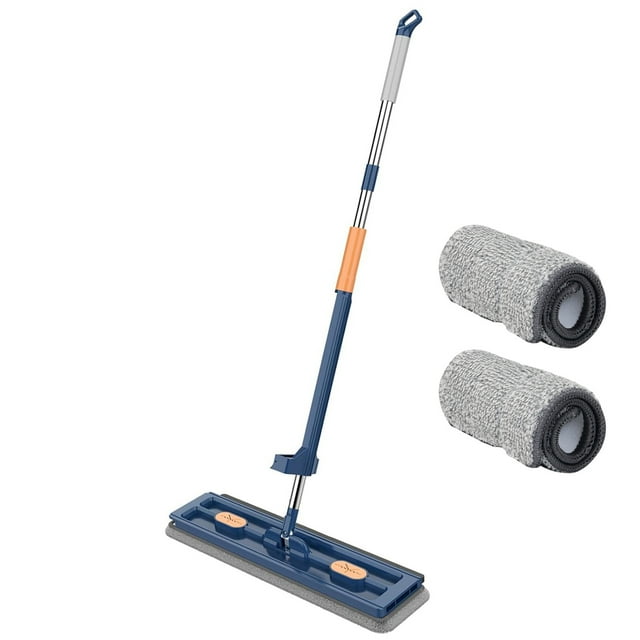 LCXmlly Vadrouille 2-en-1 Humide et Sèche Vadrouille en Microfibre Plate Humide et Sèche Double Usage Manche Long Réglable Rotatif