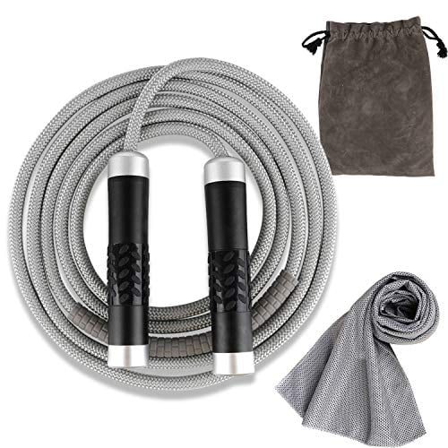 Heavy Jump Ropes with Cooling Towel CIUJOY Weighted Jump Rope Adjustable Length 3M Tangle-Free Speed Skipping Rope for Workout Fitness,Crossfit Cardio Exercise 