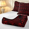 thumbnail image 4 of Homewish Aztec Tree Of Life Twin Quilt Set,Vintage Botanical Twin Coverlet Set,Red Black,Black Reversible,2 Pieces, 4 of 7