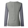 thumbnail image 2 of Abcnature Plus Size Women Lace Solid Shirt Splicing Long Sleeve Slim Blouse V-Neck Tops Shirt Gray L, 2 of 5