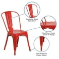thumbnail image 4 of BizChair Commercial Grade 4 Pack Red Metal Indoor-Outdoor Stackable Chair, 4 of 13