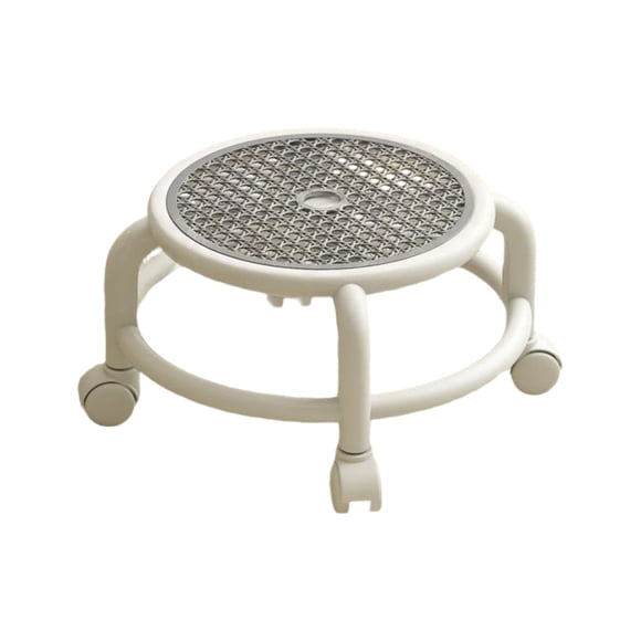 Pisexur Batería de cocina Taburete pequeño con ruedas y asiento bajo con ruedas giratorias de 360 grados, cómodo, transpirable y ergonómico. para la cocina del hogar