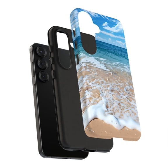 For Samsung Galaxy S21 Ultra, Dual-Layer, Beach Wave 1 Print, USA