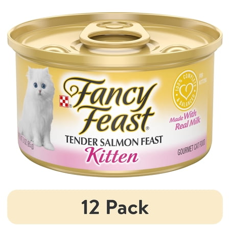 (12 pack) Purina Fancy Feast Kitten Food Wet Cat Food Salmon Feast 3 oz Can