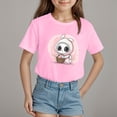 thumbnail image 2 of ZTKWD Kids Girls Cotton Crew Neck Shirt Casual Solid Plain Short Sleeve Tees Assorted Colors 90-160 Easter, 2 of 4