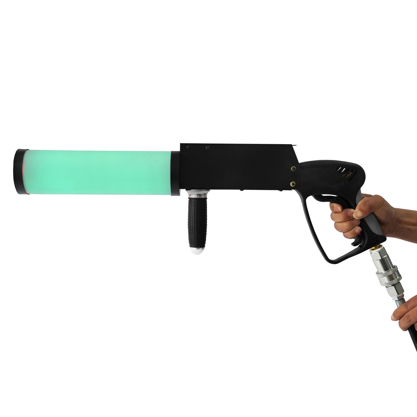 DENEST CO2 Gas Handheld Fog Gun LED CO2 Fog Cannon Special Effects Fog Machine +3m Hose