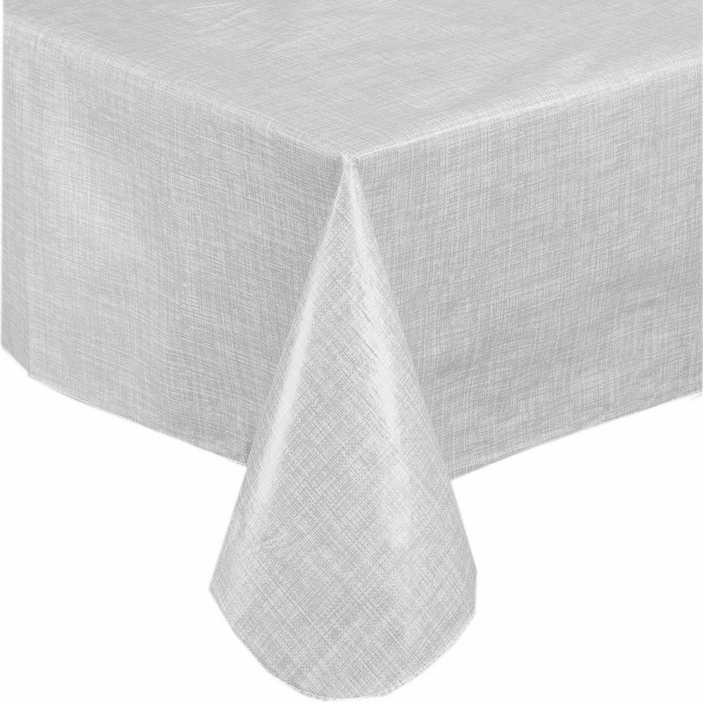 SpillGuard Flannel Backed Vinyl Tablecloth (52" x 108" Oblong) White