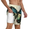 thumbnail image 3 of Goofa Blue Black Butterfly Art Printed Men's Swim Trunks Board Shorts Quick Dry Mens Swimming Trunks with Compression Liner,Breathable Fit Hawaii Beach Shorts-X-Large, 3 of 9