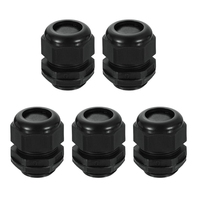 5Pack G 1" Pasacables de Nailon, Grommet Ajustable Impermeable para Cables, Negro