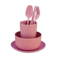 thumbnail image 3 of AMLESO Ensemble de Vaisselle Réutilisable en Paille 6 Pcs, Ensemble de Vaisselle pour Enfants, Cuillères Fourchettes Assiettes Rose, 3 of 8