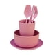 thumbnail image 3 of Juego de vajilla de paja reutilizable de 6 piezas, juego de utensilios, platos, vasos, tenedores y cubiertos, juego de vajilla para niños para Rosa, 3 of 8