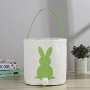 Easter Basket Bunny Printed Holiday Rabbit Canvas Gift Carry Eggs Candy