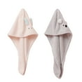 thumbnail image 1 of Paquete de 2 toallas para el cabello, toalla absorbente para secar el cabello, turbante para mujeres y niñas, secado rápido del cabello mágico, 1 of 5
