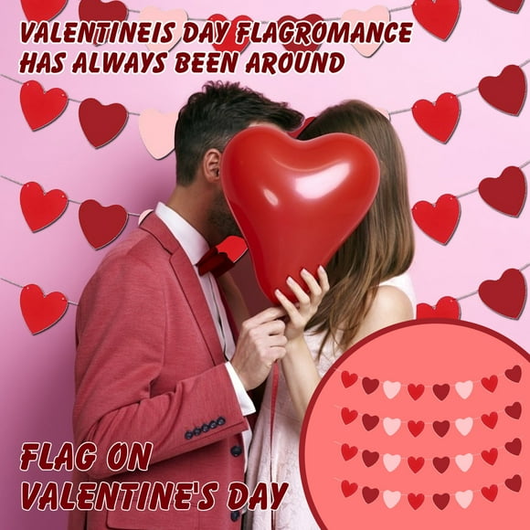 Dvkptbk Valentines Day Decor Valentine's Day Decorated Flag Changing Party Decorated Flag 4Pc Valentines Day Gifts