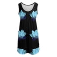 thumbnail image 3 of spiritual blue lotus Sleeveless U-Neck Fake Two Piece Dress summer dress woman trendy women evening dress, 3 of 7