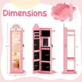 thumbnail image 3 of Gymax 3 In 1 Kids Jewelry Cabinet w/3-Color Lighted Full Length Mirror Clothes Rack Pink, 3 of 10