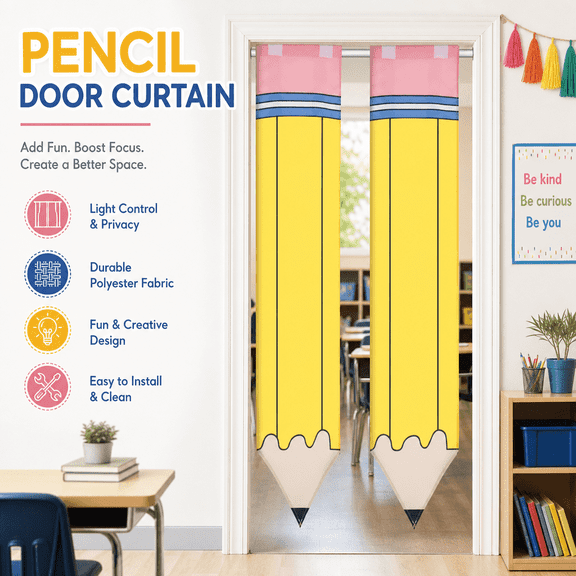Adhesive Pencil-Shaped Door Window Cover – Blackout Curtain Shade with Fixing Loop for Office, Therapy Room, or Private Space (1-Pack)