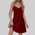 thumbnail image 2 of Dealovy Womens Nightgown Adjustable Spaghetti Strap Sleeveless Sleepwear V Neck Sleep Dress Soft Comfy Pajamas Dress, 2 of 8