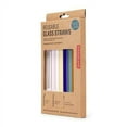 thumbnail image 2 of Kikkerland Reusable 8" Colored Glass Straws - Set of 6 with Cleaning Brush, 2 of 4