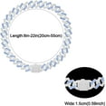 thumbnail image 4 of Chain Dog Collar for Large Dogs, Diamond Metal Cuban Link Dog Collar,15mm Wide Bling Sparkly Puppy Necklace for Small Medium Large Pet Dogs Cats Blue(22 inch), 4 of 6