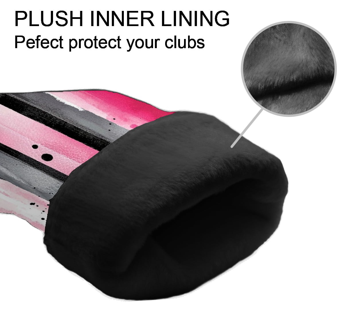Golf Club Covers PU Leather Waterproof Head Covers for Fairway Woods Hybrids Color Stripes Unisex Fits Most Brands