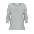 thumbnail image 4 of HXWCHs Women's Casual Loose Fit Round Neck Sparkling Sequins Short Sleeve Bling T Shirt ofp XXL Grey, 4 of 4