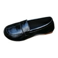 thumbnail image 6 of Penny Loafers for Women Wide Toe Box Soft Leather Casual Slip on Flat Shoes Fashion Solid Color Nonslip Walking Shoes Black Size 6.5, 6 of 7