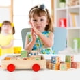thumbnail image 2 of Bloques de construcción de madera Joqutoys para niños pequeños con vagón, 30 unidades, 2 of 8
