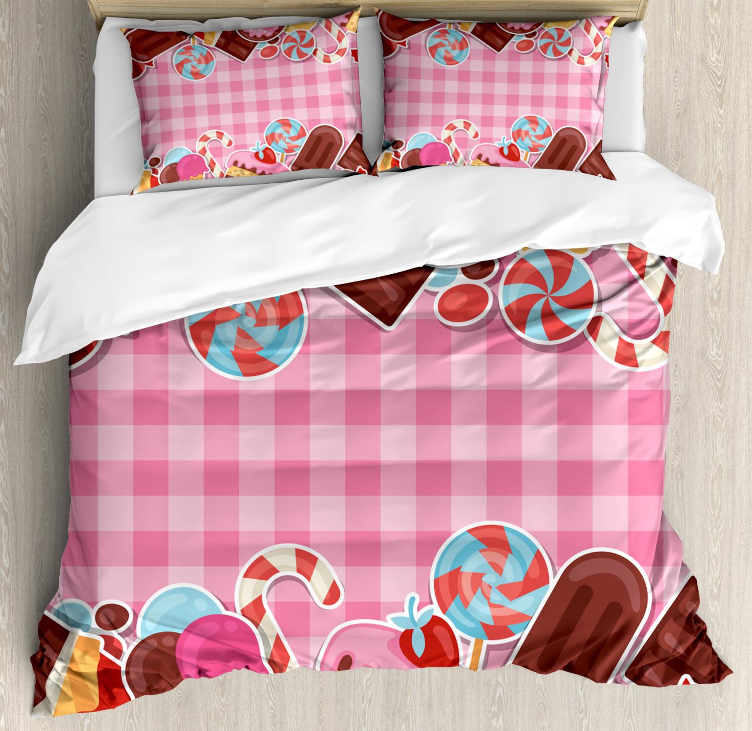 Ice Cream Duvet Cover Set, Candy Cookie Sugar Lollipop ...