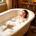 thumbnail image 3 of Tarmeek Bath Pillow for Tub, Orange PVC Foam Bathtub Pillow with 6 Suction Cups, Ergonomic Neck and Back Support for Relaxing Bath Spa Comfort, 3 of 6