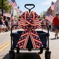 thumbnail image 5 of geerera 17.7" Patriotic Star & Stripe Wreath Bow, Red White Blue American Flag Ribbon Bow, 4th of July Independence Day Door & Fence Decor, 5 of 6