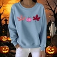 thumbnail image 4 of Trikvn Women's Cute Pumpkin Maple Leaf Graphic Sweatshirts Long Sleeve Crewneck Pullover Tops Casual Fall Autumn Thanksgiving Shirts Novelty Holiday Streetwear, 4 of 5