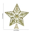 thumbnail image 3 of Large Christmas Tree Topper Star | 10.6 Inch Gold & White Glitter Decor | Hollow Design with Spring Base for Trees 5ft+ | Plastic Holiday Tree Top Decoration, 3 of 6