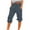 Navy, variant on YanHoo Women's Casual Beach Capris Linen Elastic Waist Cropped Pants Loose Solid Baggy Trouser with Pockets