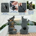 thumbnail image 2 of Haverchair 5-Tier Cascading Rock Outdoor Water Fountain, Garden Freestanding Birds Waterfall Fountains Outdoor with LED Lights Birds Decor, Stacked Stone Outdoor Fountains for Garden Patio, 26"H, 2 of 9