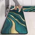 thumbnail image 2 of Kitchen Rugs Sets Of 2,Teal Gold Marble Pattern Anti Fatigue Kitchen Mat Rugs Non Slip Washable,Decorative Kitchen Floor Mats for Kitchen,Sink,Laundry,17"x47"+17"x47", 2 of 5