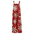thumbnail image 5 of Women Christmas Outfit Stylish Women's Casual Christmas Print Jumpsuit Featuring Convenient Side Pockets For Everyday Comfort And Festive Seasonal Wear Red XL, 5 of 5