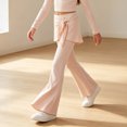 thumbnail image 5 of OGLCCG 2-Pack Girls Flare Leggings with Tie Wrap Skirted,High Waist Bootcut Bell Bottoms,School Performance Dance Pants Size 5, 5 of 8