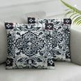 thumbnail image 3 of BANET Navy Blue Grey Ethnic Throw Pillow Covers  Square Cases Accent Home Decor For Bedroom Couch Sofa Porch Set Of 2 20x20in, 3 of 7
