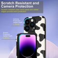thumbnail image 3 of Designed Case for iPhone 14 Pro Max, PU Leather Grain Phone Case for iPhone 14 Pro Max 2022 (6.7 Inch), Cover Case for Women, Black & White, 3 of 7