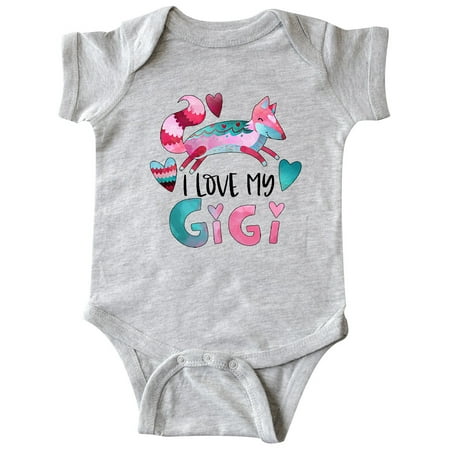 

Inktastic I Love My Gigi Pink and Blue Fox with Hearts Gift Baby Boy or Baby Girl Bodysuit