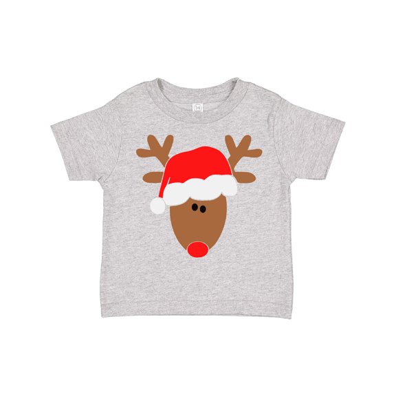 Inktastic Christmas Cute Reindeer in Santa Hat Boys or Girls Toddler T-Shirt