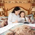 thumbnail image 4 of meiyoeat Highland Cattle Pink Flower King Size Comforter Sets,Colorful Butterfly Farm Animal Print Comforters King Size,Reversible,3-Piece,1 Comforter And 2 Pillowcases, 4 of 7