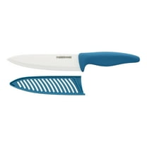 Farberware Professional 6-inch Ceramic Chef Knife with Teal Blade Cover and Handle