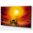 thumbnail image 2 of Design Art - Exotic Wood Pier under Yellow Sun, 2 of 3