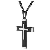 Believe by Brilliance Men’s Stainless Steel Two Tone Stacked Cross ...