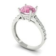 thumbnail image 2 of Clara Pucci 14K White Gold 2.3ct Pink Solitaire with Accents Ring for Women, 2 of 8