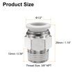 thumbnail image 2 of Uxcell 10pcs Push to Connect Fitting 1/2" x 3/8" Thread Straight Union Fittings, White, 2 of 7